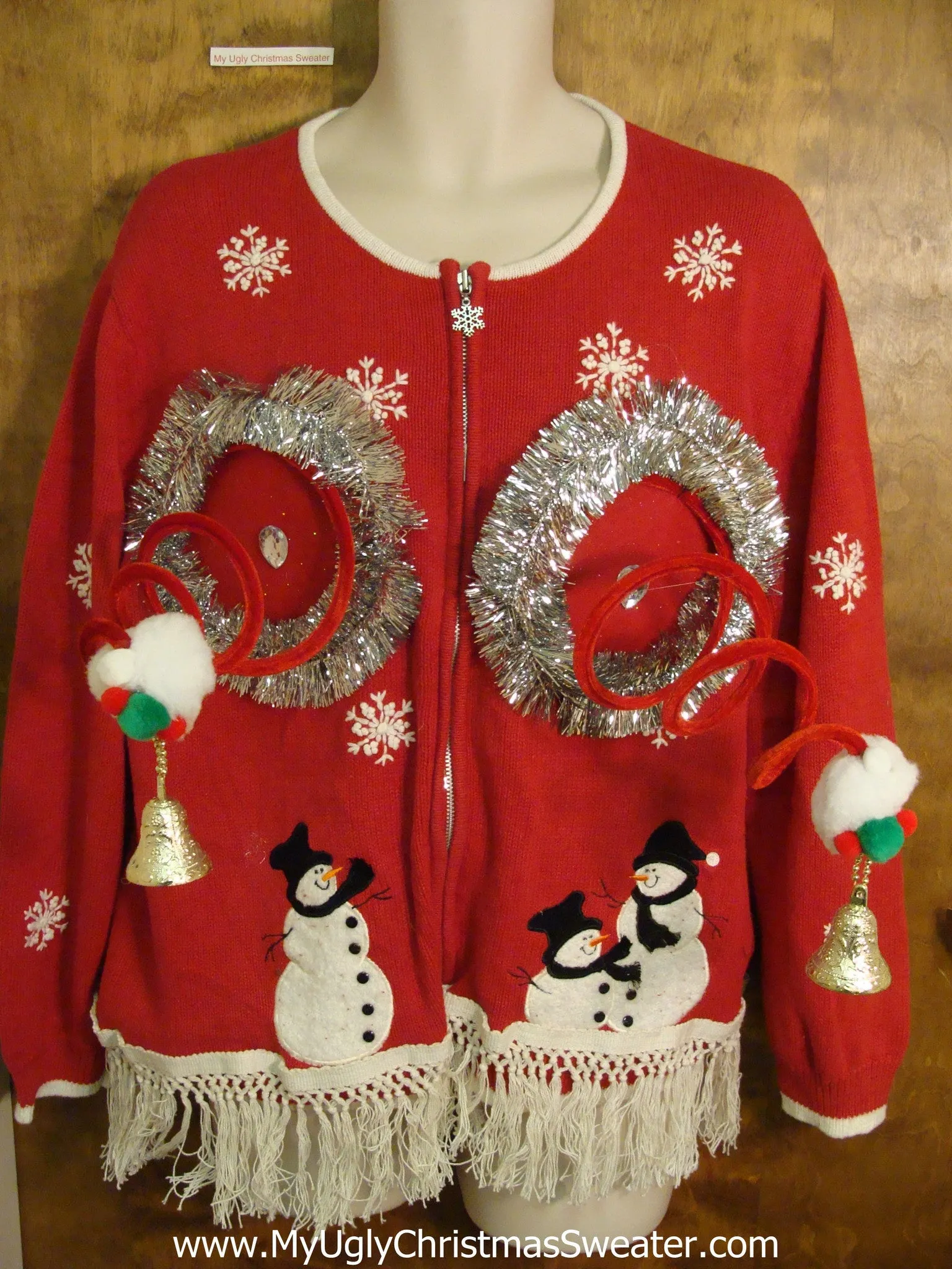 Snowmen Friends Red Naughty Ugly Christmas Sweater