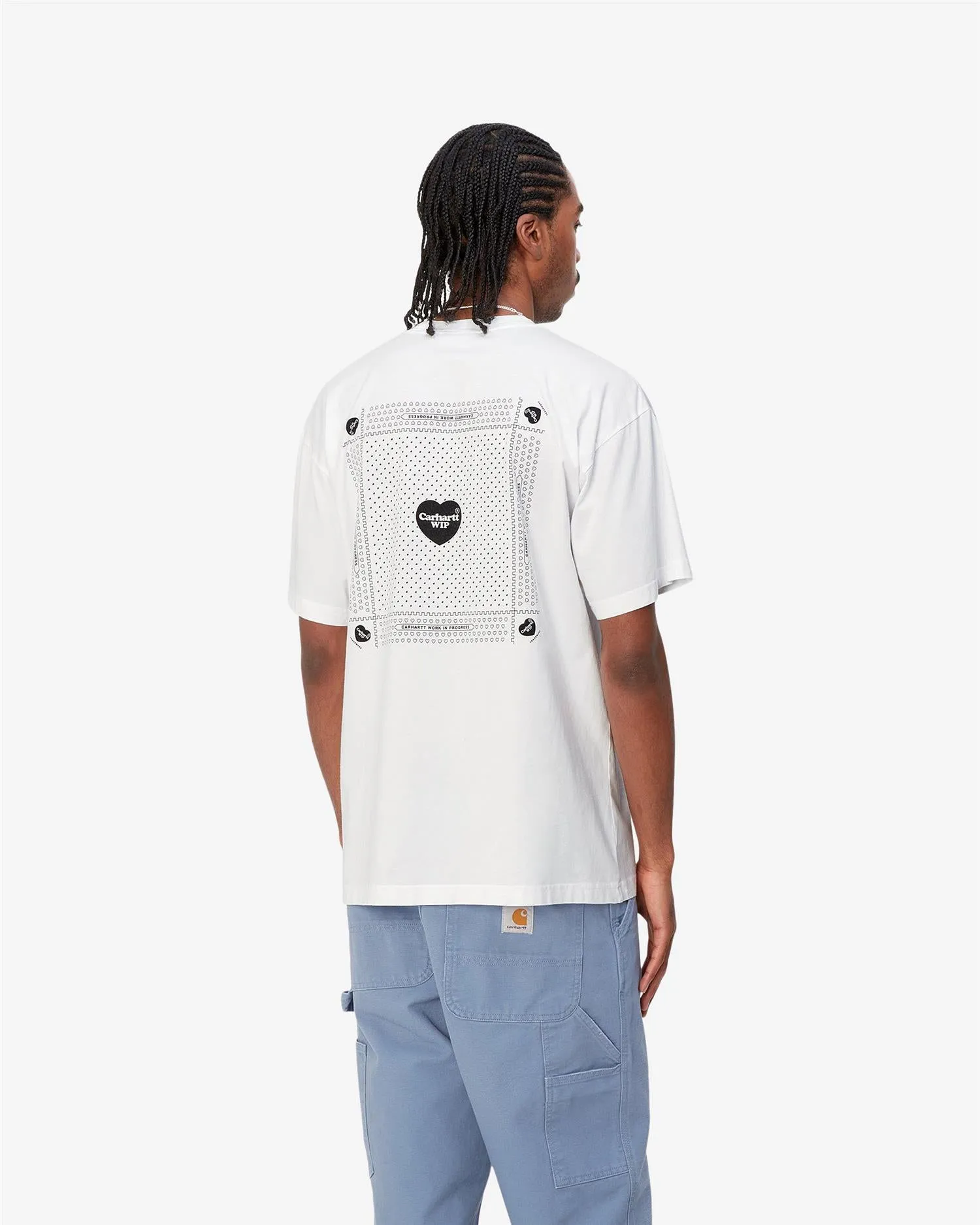 S/S HEART BANDANA T-SHIRT - WHITE