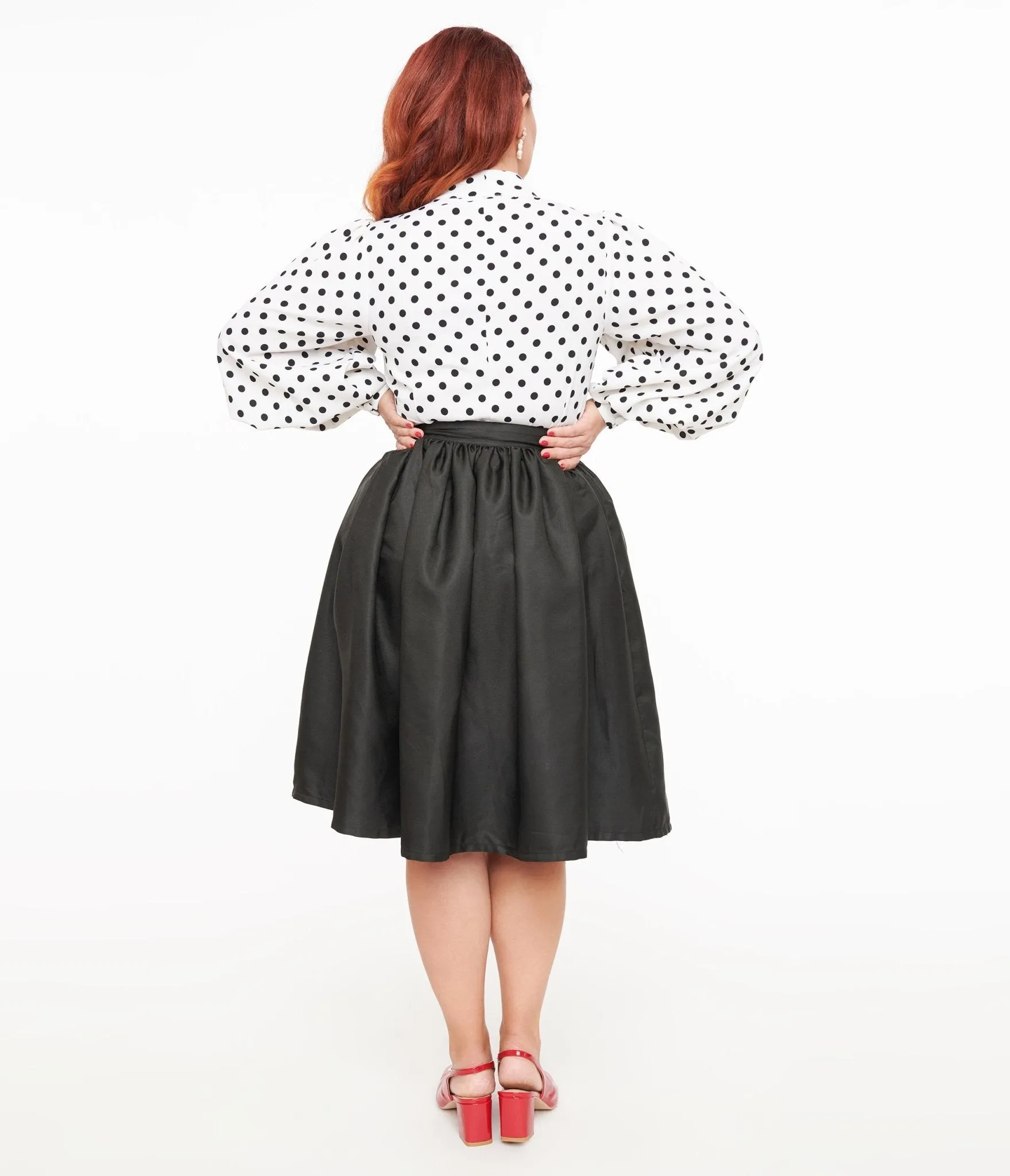 Unique Vintage 1950s Black Gellar Swing Skirt