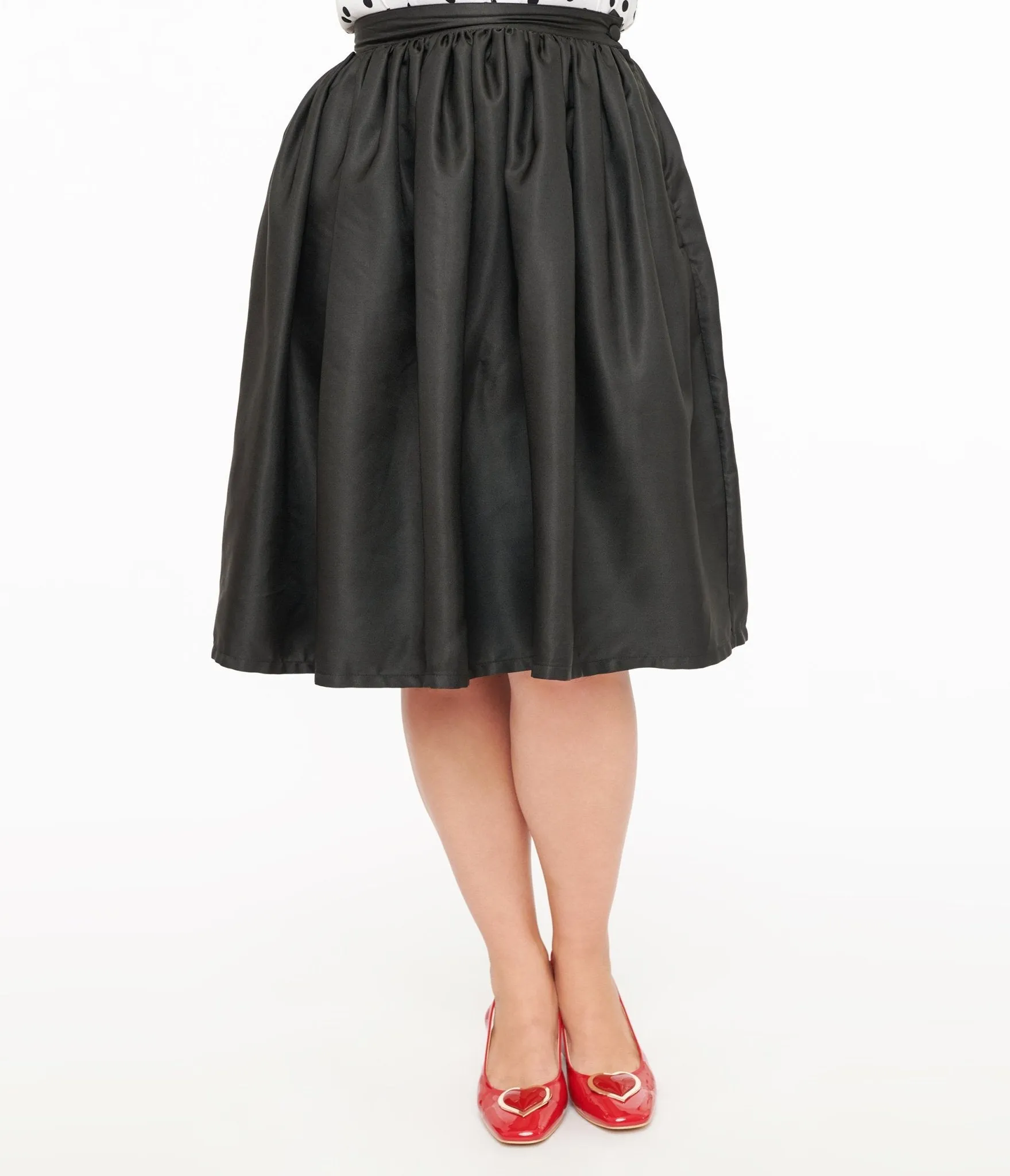 Unique Vintage 1950s Black Gellar Swing Skirt