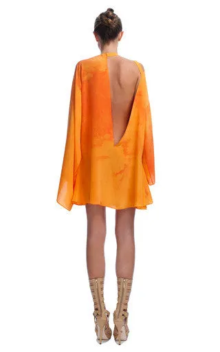 Versace - Hand Tie Dyed Medusa  Silk Long Sleeve  Short Dress with Belt - IT 42