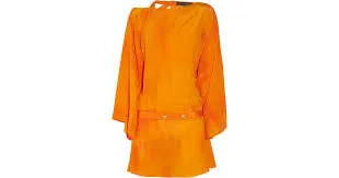 Versace - Hand Tie Dyed Medusa  Silk Long Sleeve  Short Dress with Belt - IT 42