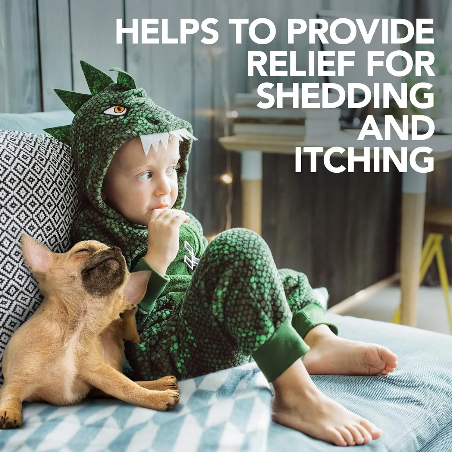 Vet's Best Healthy Coat Shed & Itch Relief for Dogs, Relieve Dogs Skin Irritation and Shedding Due to Seasonal Allergies or Dermatitis, 150 Chewable Tablets