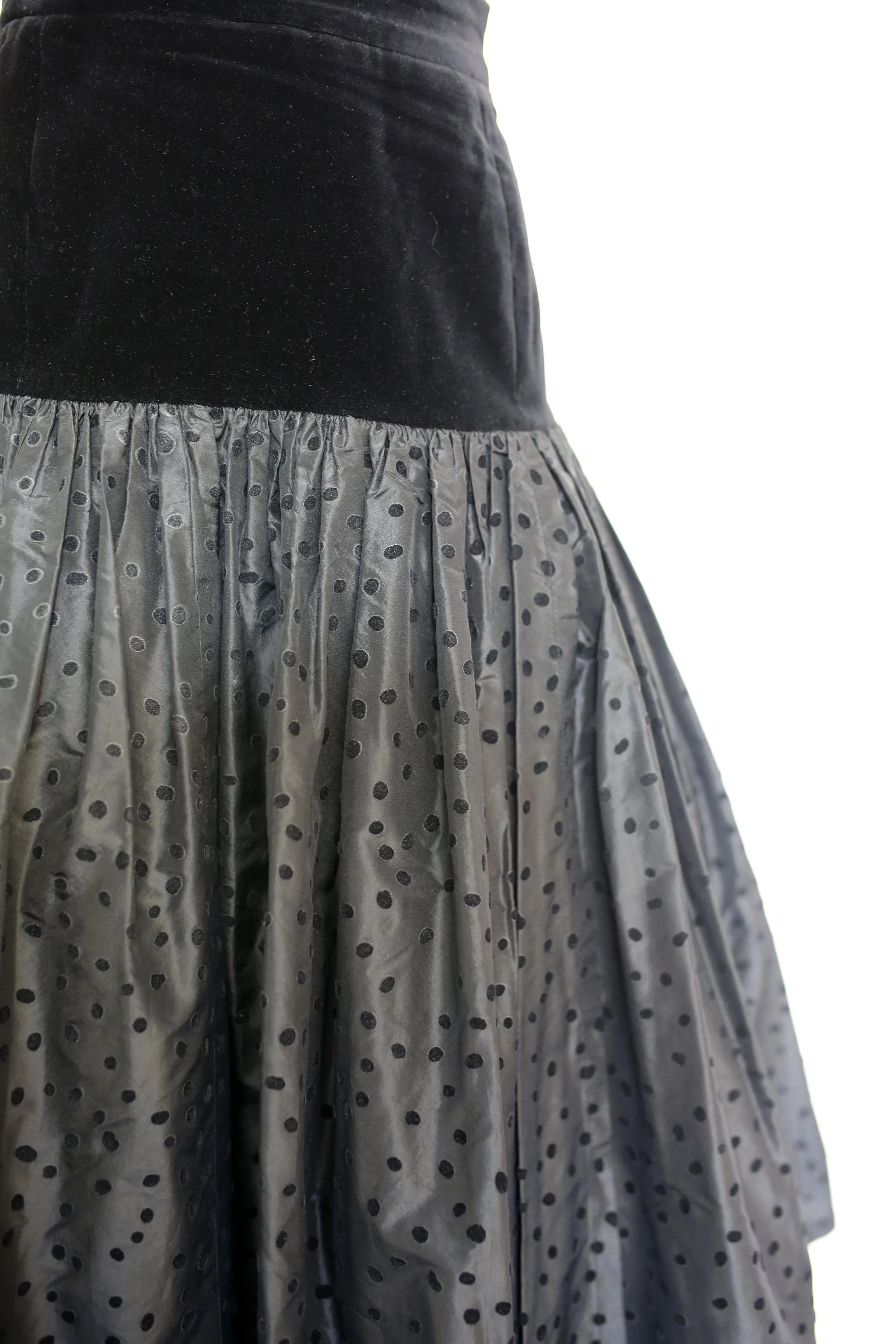 Vintage 1980s Escada Black Silk Cocktail Skirt