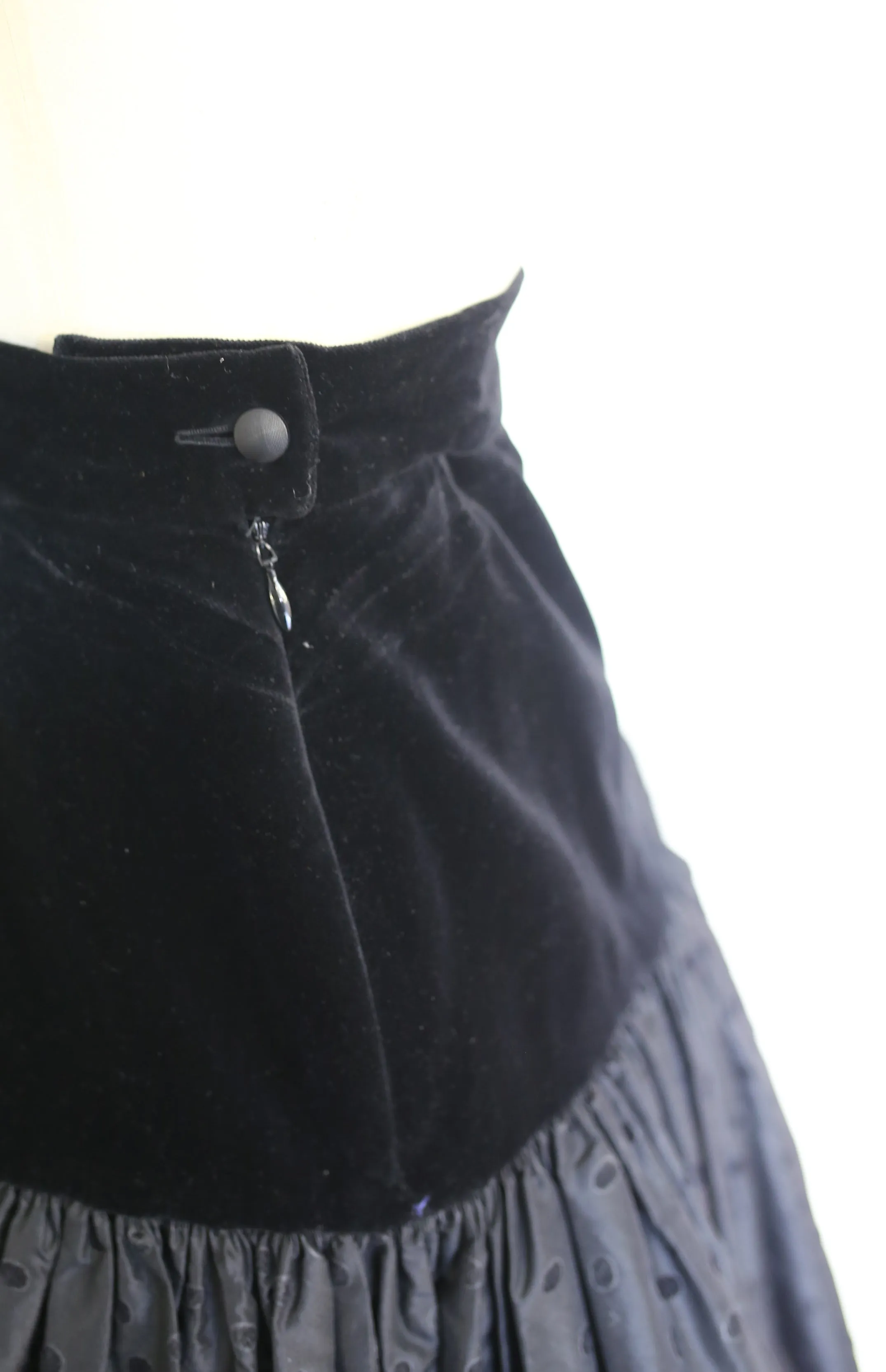 Vintage 1980s Escada Black Silk Cocktail Skirt