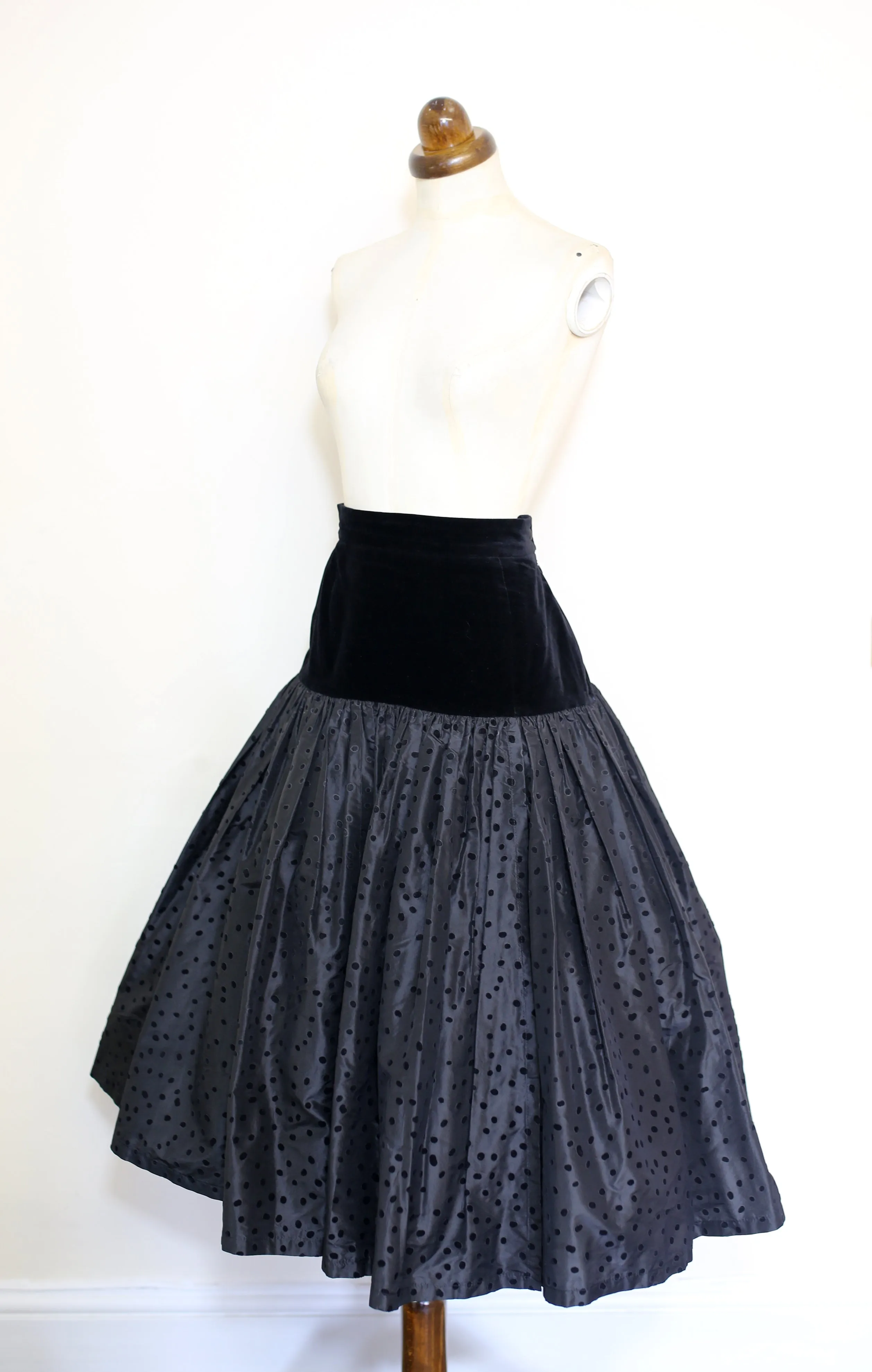 Vintage 1980s Escada Black Silk Cocktail Skirt