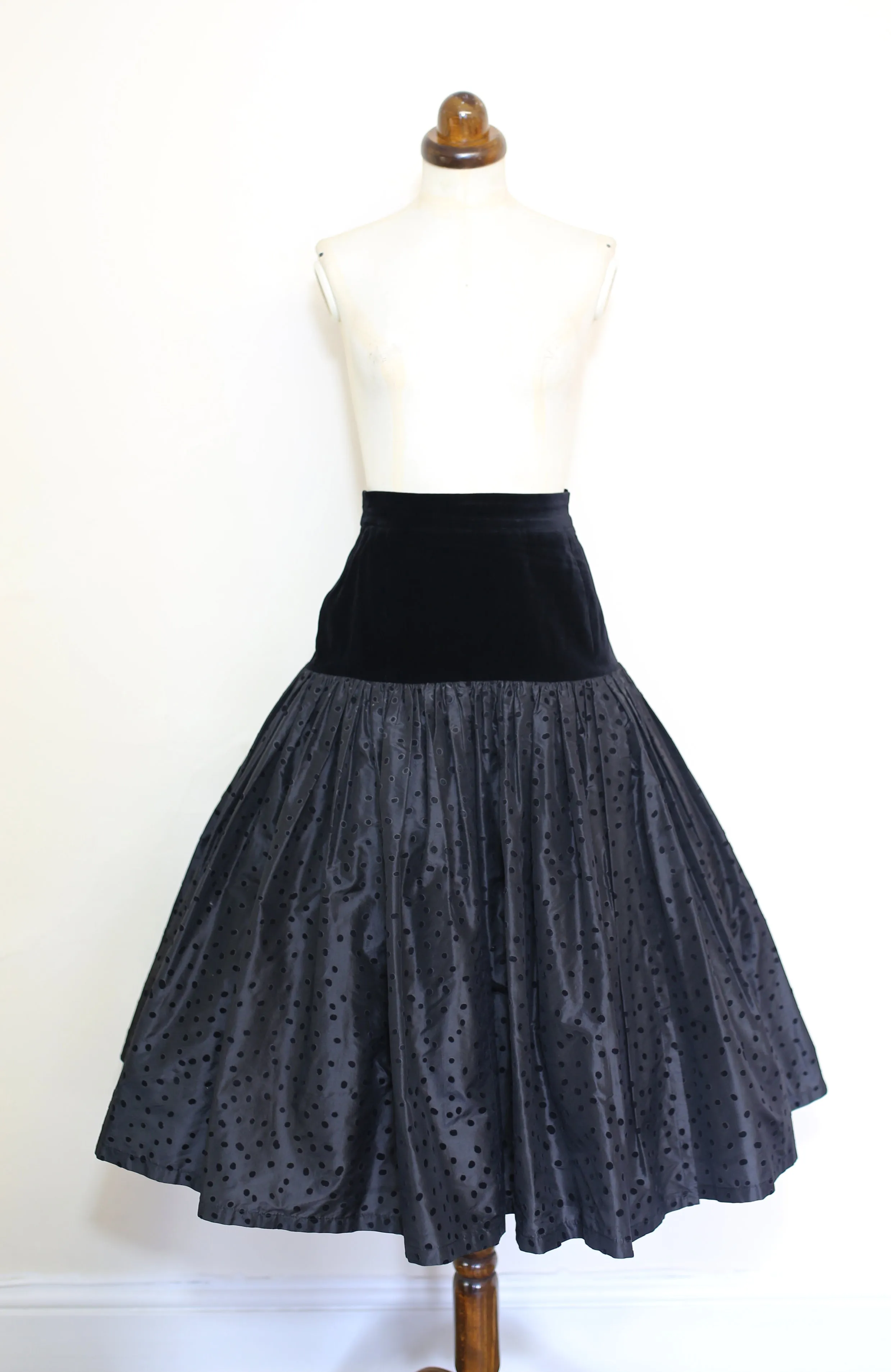 Vintage 1980s Escada Black Silk Cocktail Skirt