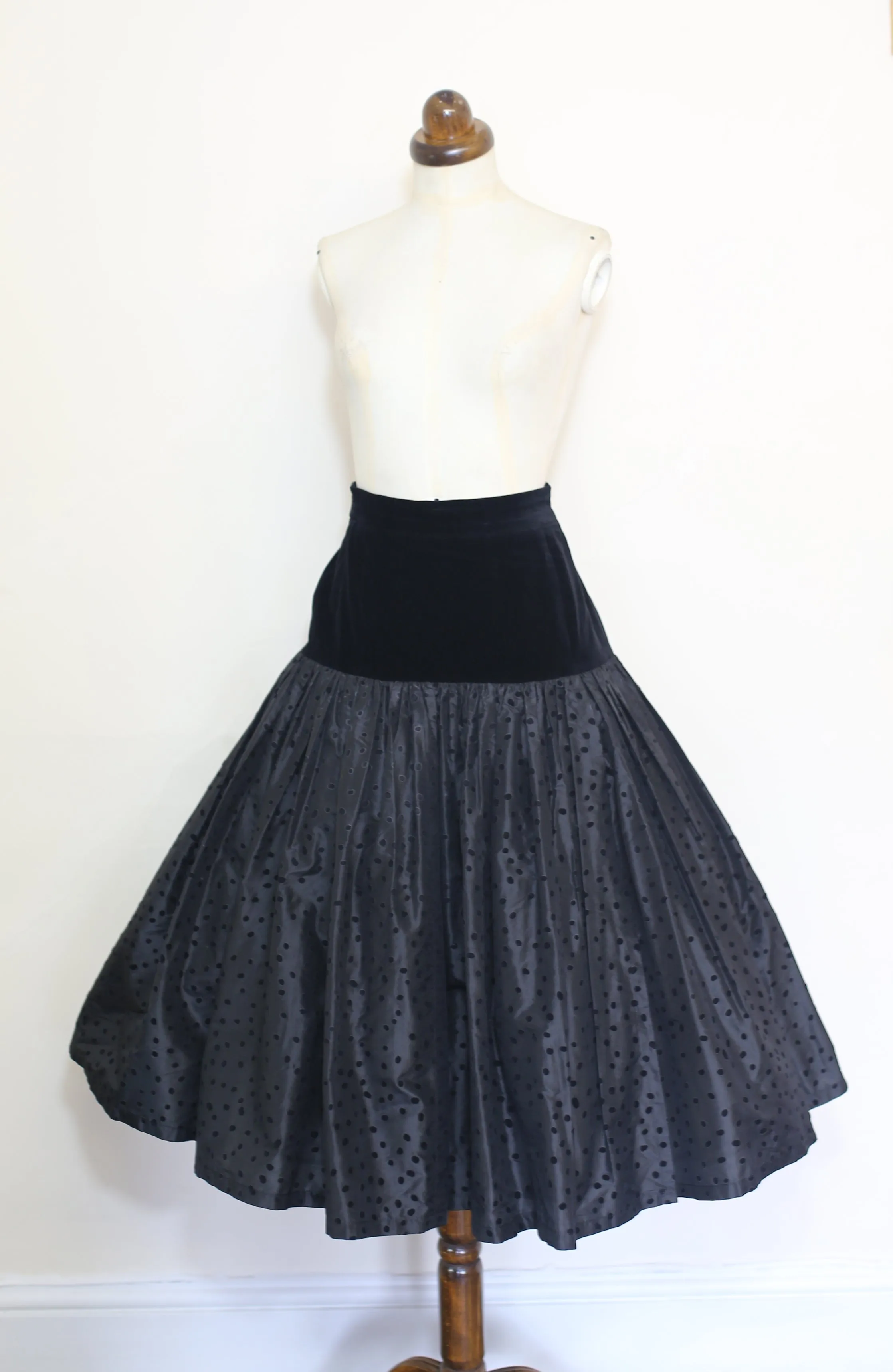 Vintage 1980s Escada Black Silk Cocktail Skirt