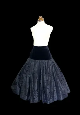 Vintage 1980s Escada Black Silk Cocktail Skirt