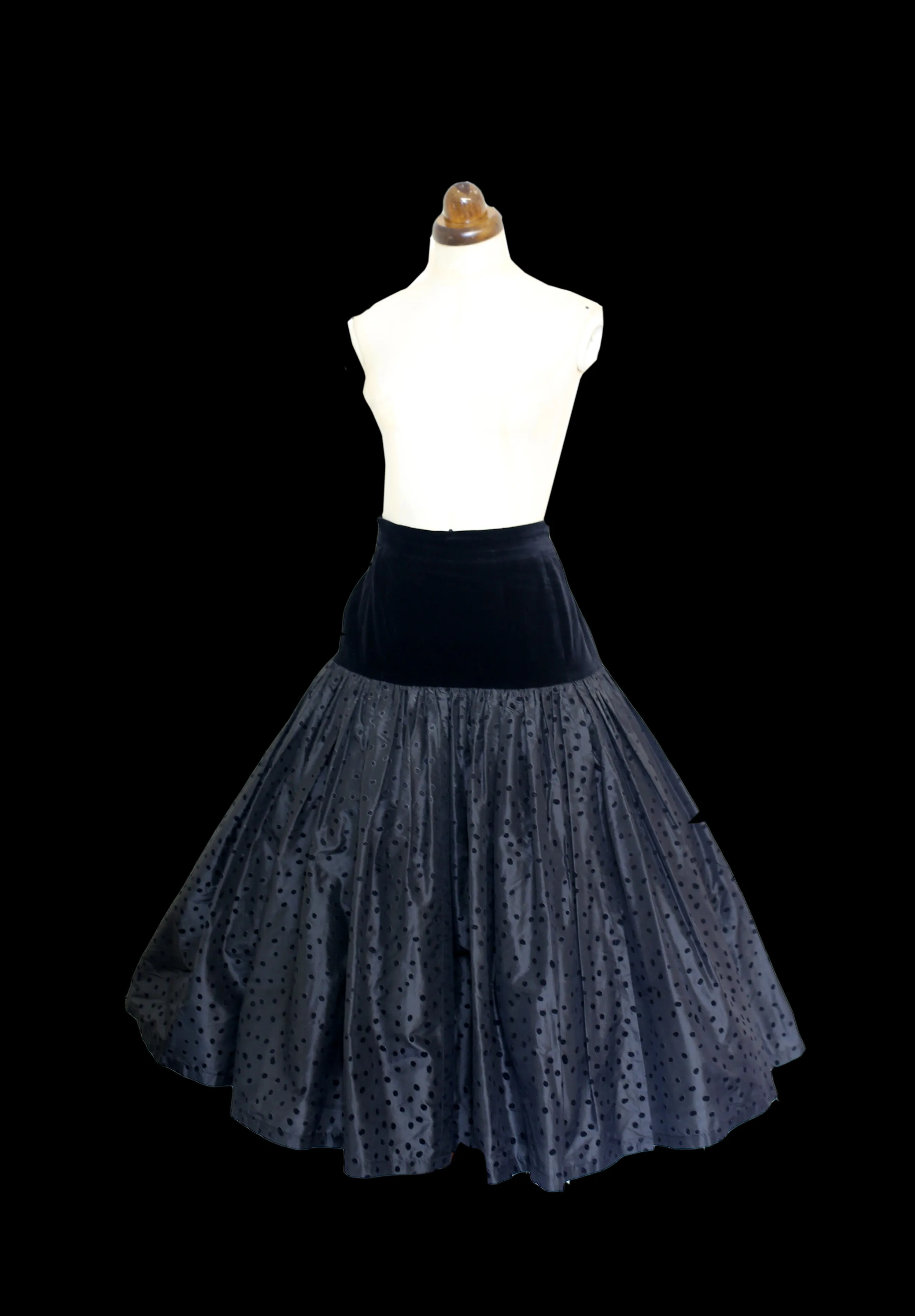 Vintage 1980s Escada Black Silk Cocktail Skirt