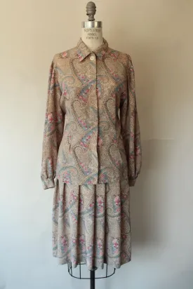 Vintage 1990s Skirt and Blouse Set by Koret
