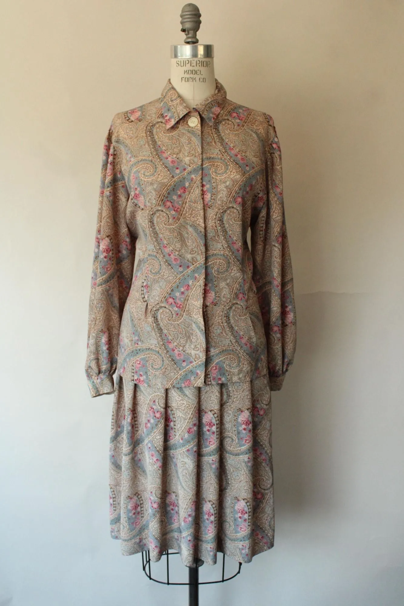 Vintage 1990s Skirt and Blouse Set by Koret