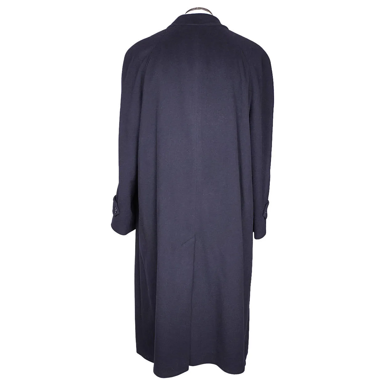Vintage Pure Cashmere Mens Overcoat Linea Due Navy Blue Coat Large XL 46
