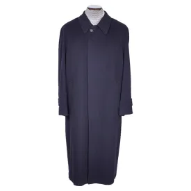 Vintage Pure Cashmere Mens Overcoat Linea Due Navy Blue Coat Large XL 46