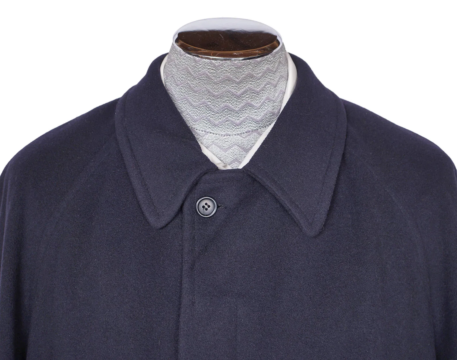 Vintage Pure Cashmere Mens Overcoat Linea Due Navy Blue Coat Large XL 46