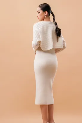 White Knitted Cashmere Shrug